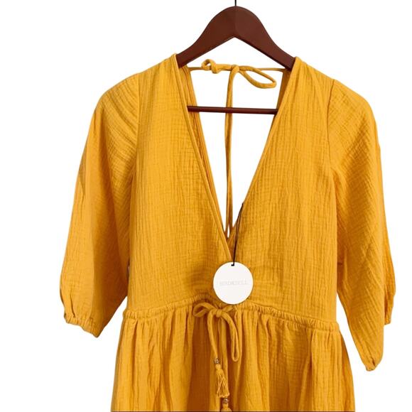 Bird & Knoll Alijandra Maxi Dress XS Yellow NWT - Picture 8 of 15